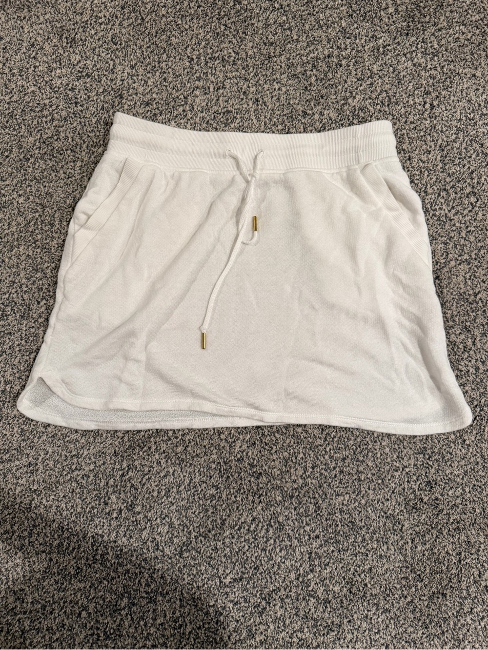 Carve Designs White Drawstring Mini Skirt with Pockets